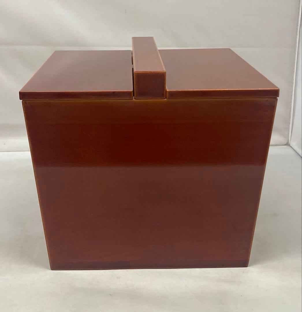 B416b「飛騨製 釣瓶水指」14代淡々斎宗匠箱書付　蓋に花押有　春慶塗