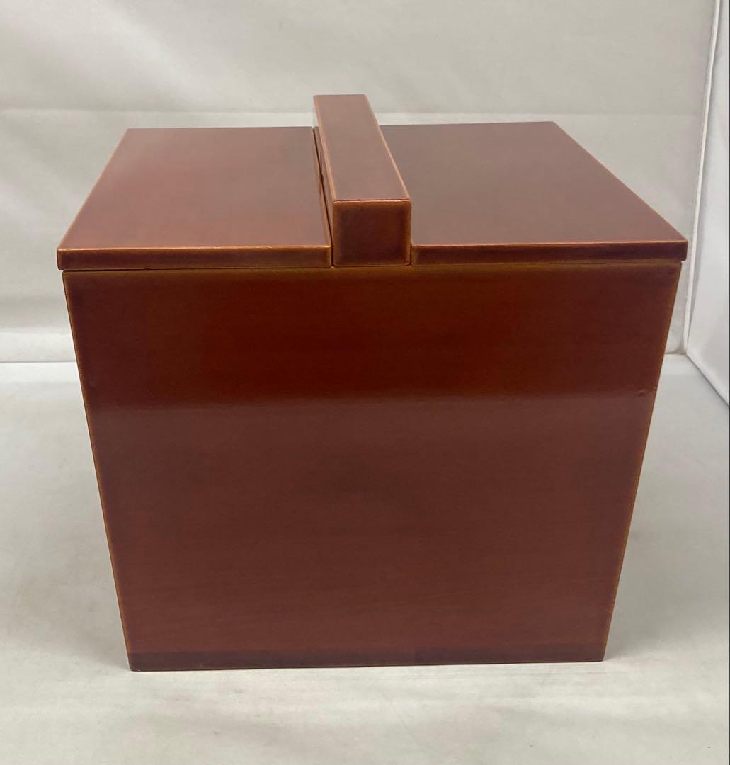 B416b「飛騨製 釣瓶水指」14代淡々斎宗匠箱書付　蓋に花押有　春慶塗