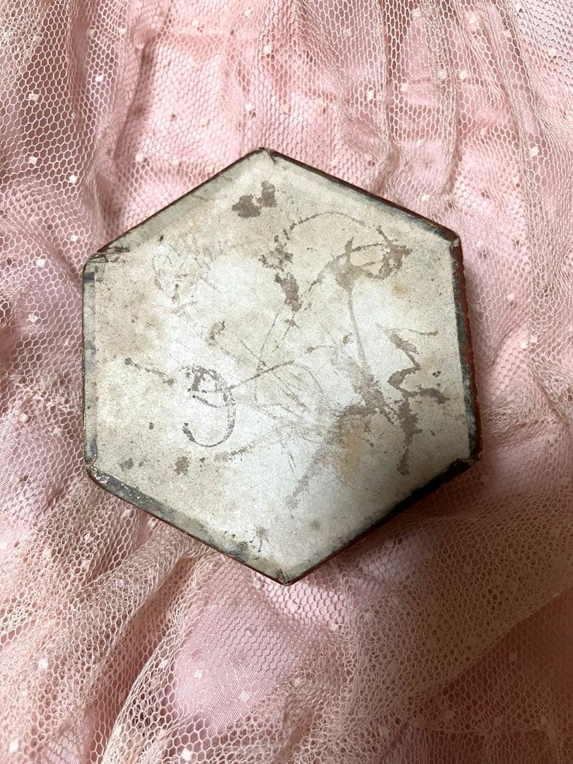 お値下げ　レア　アンティーク　カルトナージュ　花柄　オクタゴン