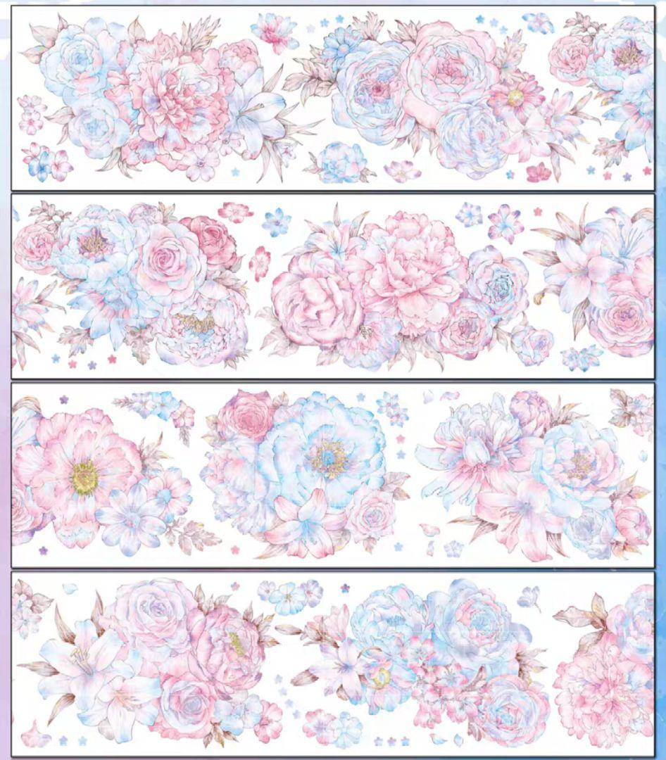 切売 742★ 海外 マスキングテープ マステ PET 装飾 花 贝壳光