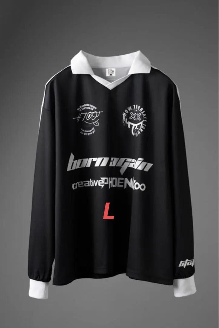 TAKUYA∞の創り方 フットボール 長袖シャツ ホワイト ブラック サイズL