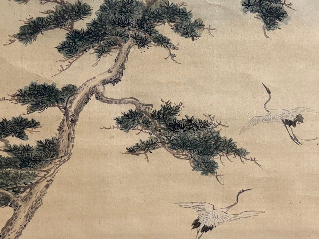 晩翠画　武士の図　絹本肉筆　掛軸　古美術　送料込み250618