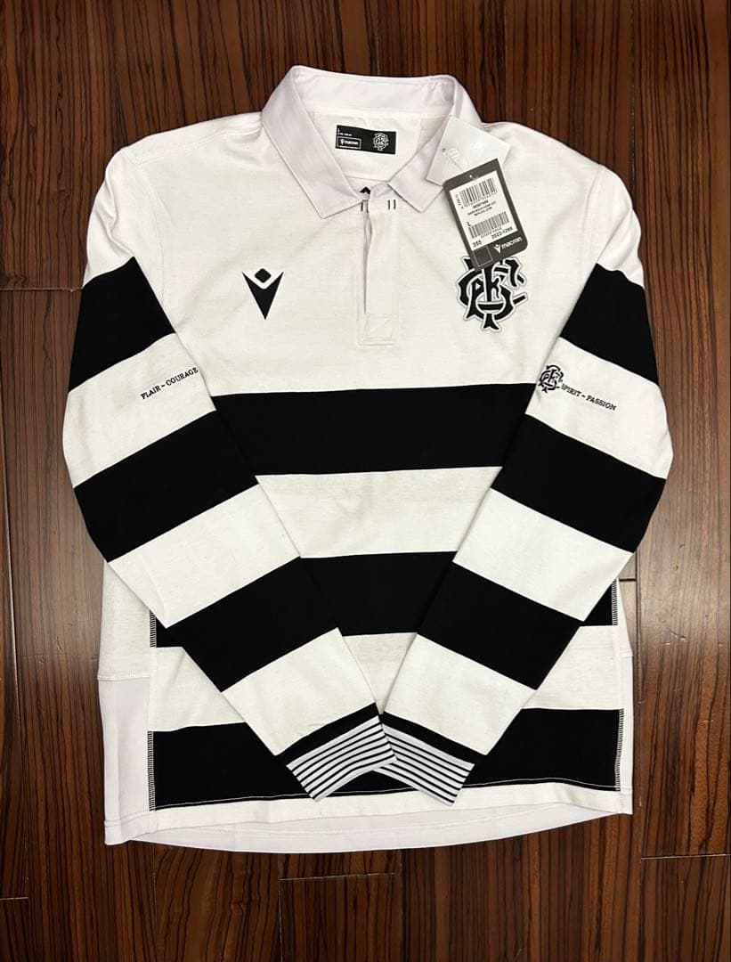 【新品未使用】Macron 2024年 ラグビー バーバリアンズ　長袖ポロ　L