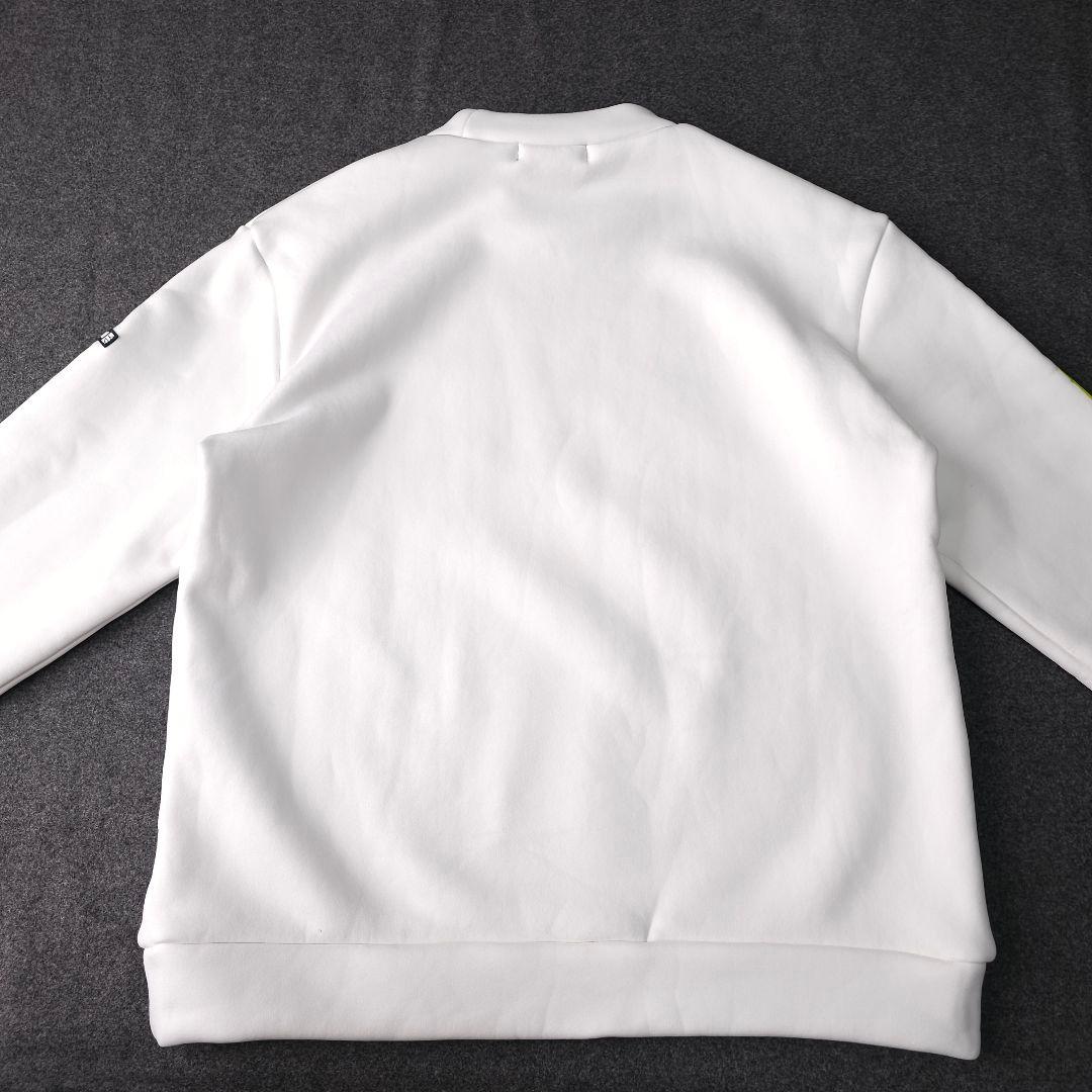 近年 アドミラルゴルフ 秋冬 ダンボールニット プルオーバートレーナー 白 LL