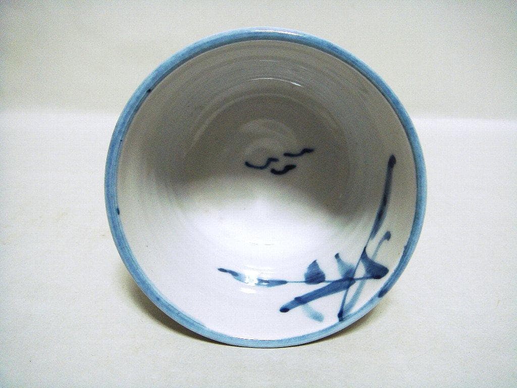 928『染付 草文 蕎麦猪口』　/骨董品 古美術 アンティーク 古玩