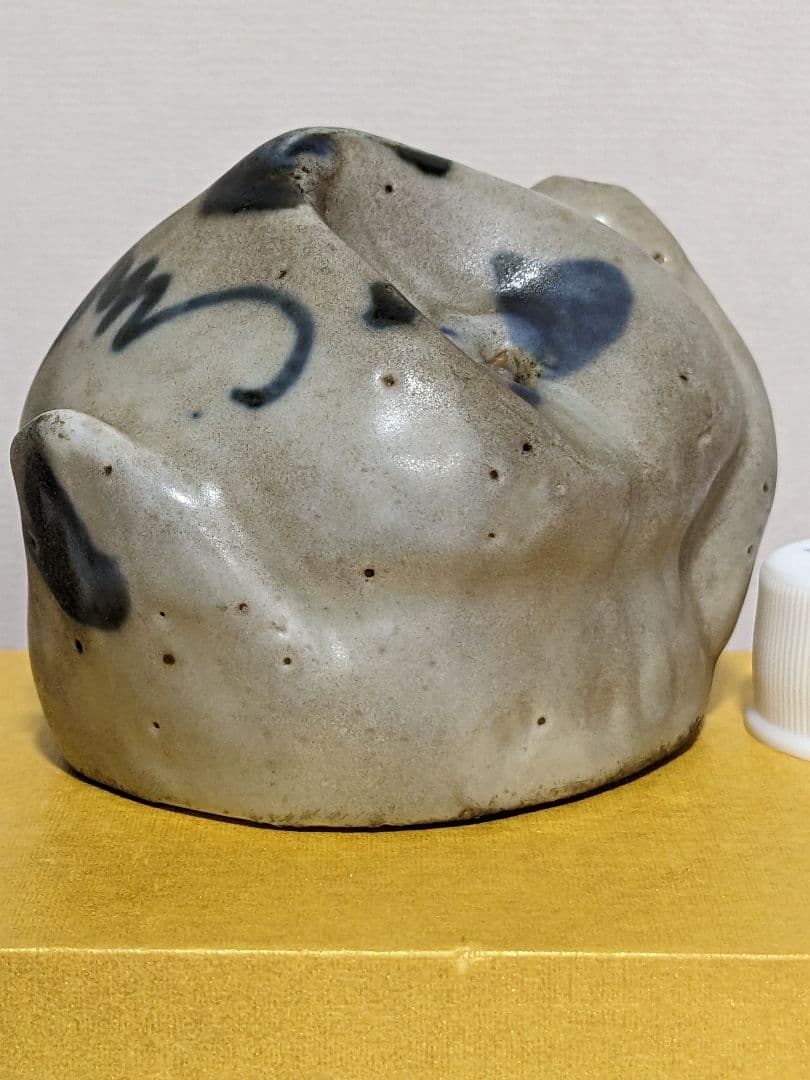 ⭐朝鮮陶磁 李朝中期 染付 桃形 水滴 文房四宝 コレクション骨董品アンティーク