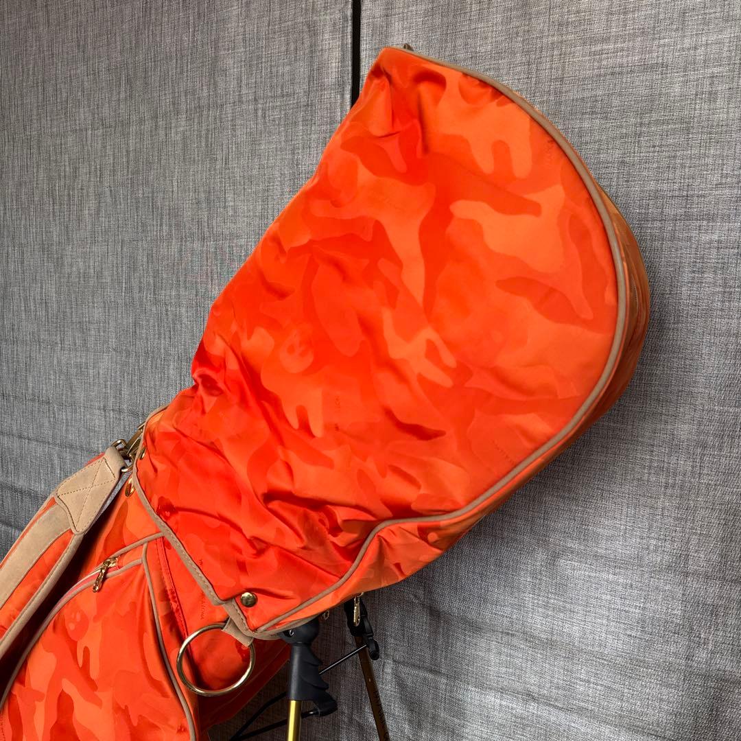 マークアンドロナ 迷彩 カモフラ ゴルフ キャディバッグ オレンジ