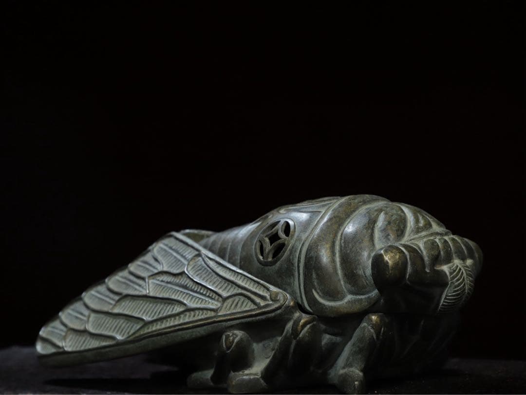 旧蔵　時代物　セミ香爐 純銅製　文房具　文鎮　アンティーク　時代物　古美術　置物