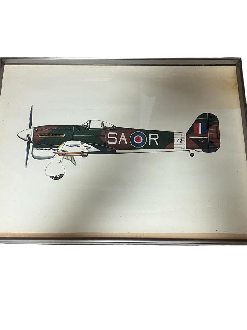 イギリス空軍主力レシプロ戦闘機「スピットファイア」のvectorイラスト画