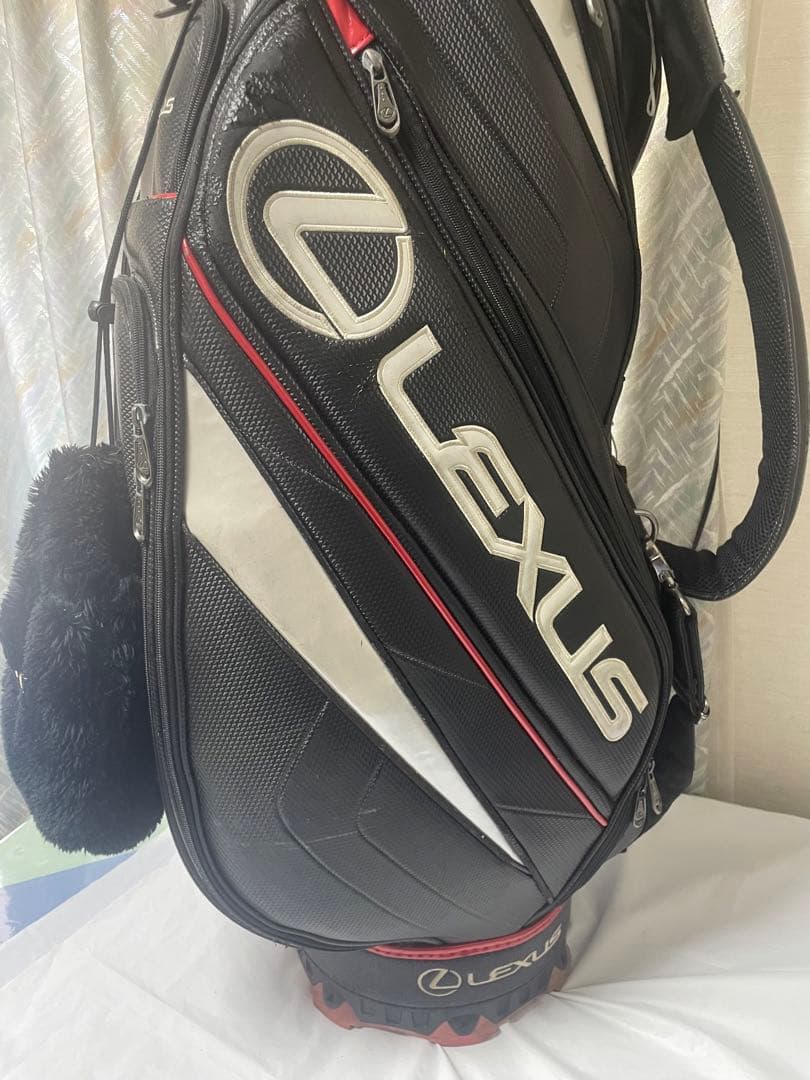 Lexus ゴルフバッグ・キャディバッグ 黒/赤　蓋あり