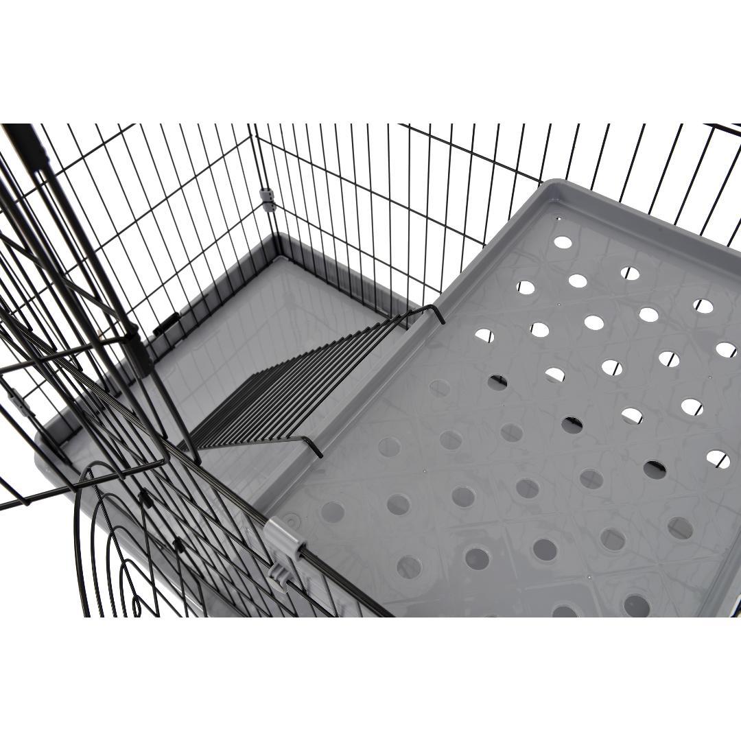 【グレー】猫 ケージ キャットケージ 2段 猫ゲージ 多段 脱走防止ペットケージ