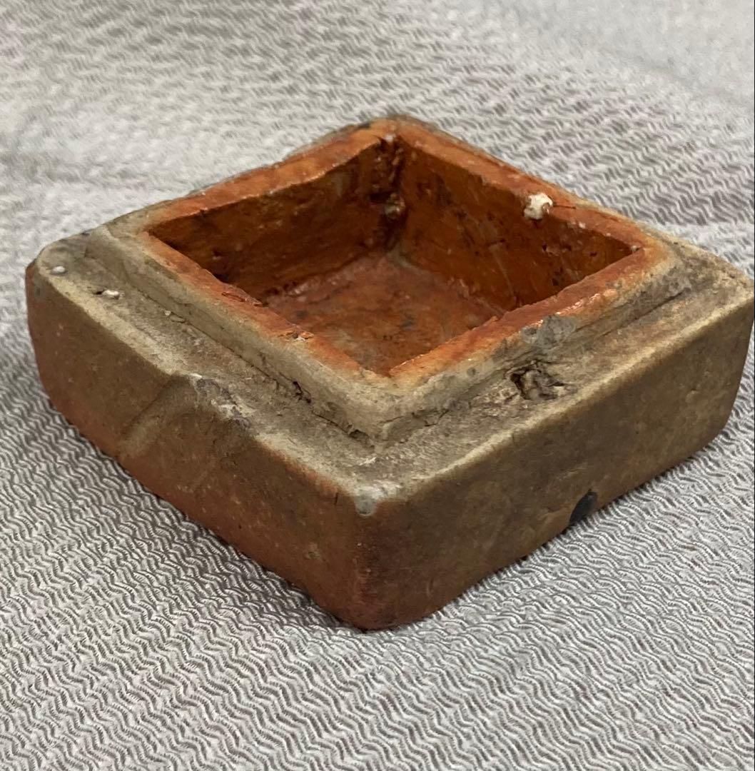 B338s 「伊賀焼 伽藍香合」前大徳誡堂叟書付古桐箱　古伊賀　香道具茶道具