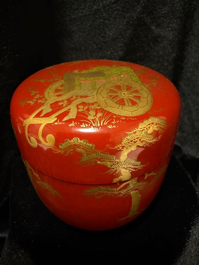 岡田紫峰作棗無垢 茶入れ 茶道具 直径6.5cm×高6.5cm