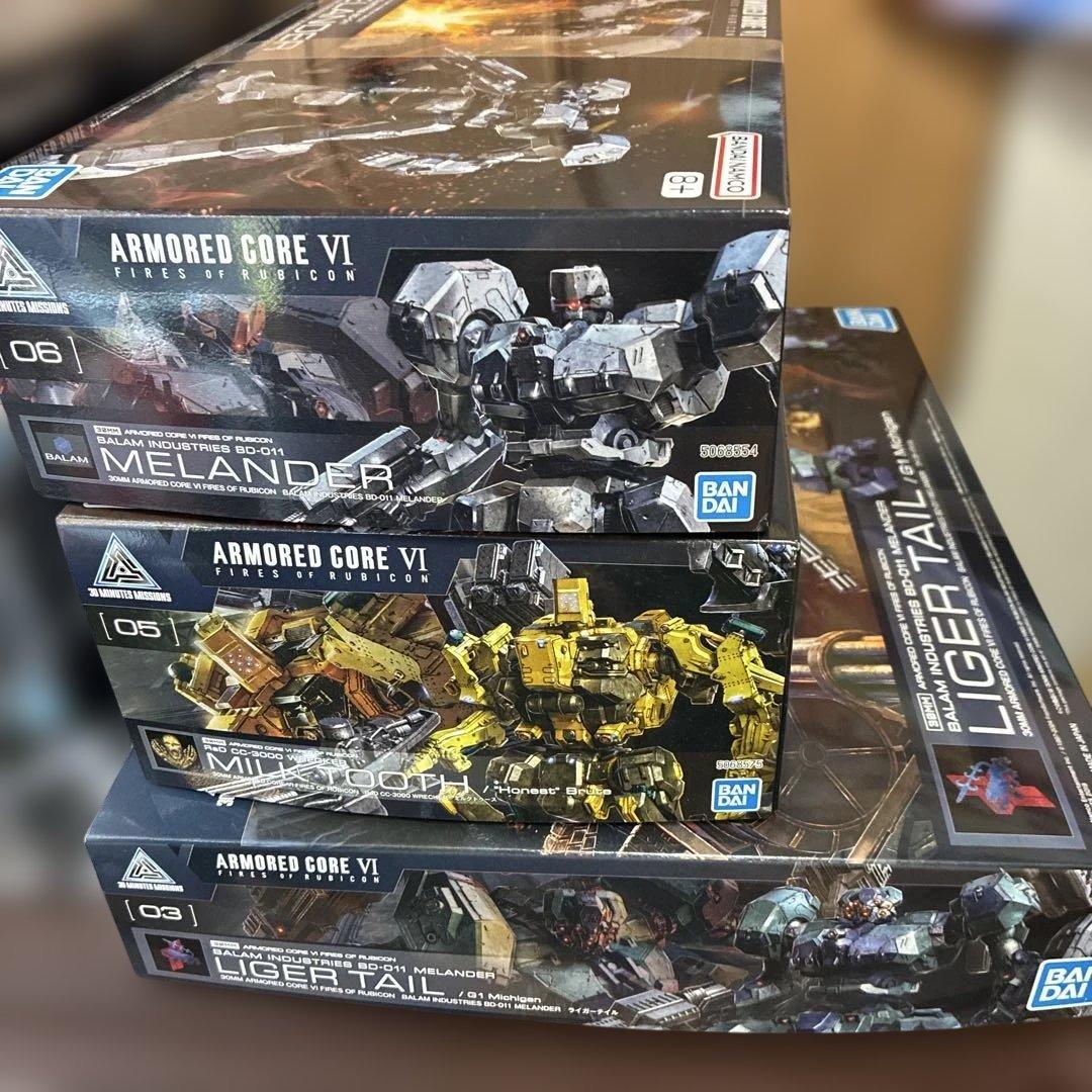 【未開封】ARMORDED CORE VI 30MM 　６体　武器セット３個