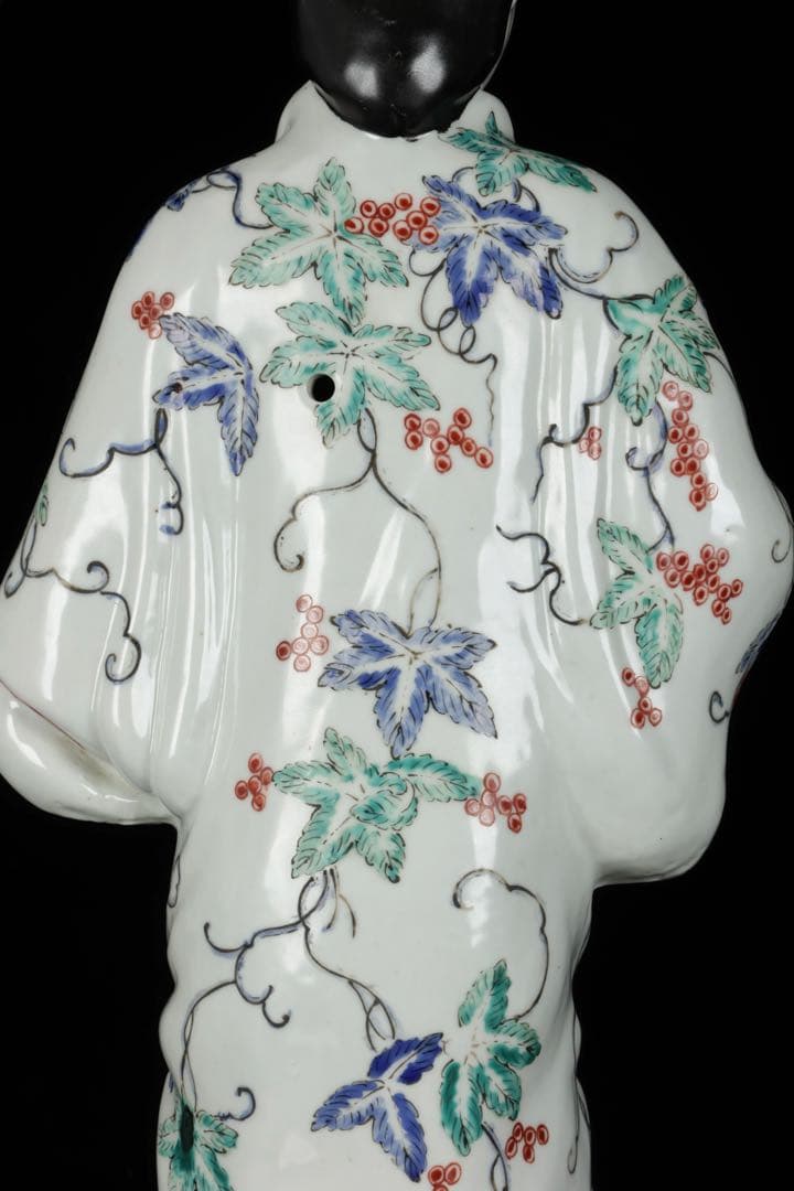 ラ*ラ様 江戸期 古伊万里 柿右衛門様式 色絵陶製美人人形 婦人像 女性像 古美