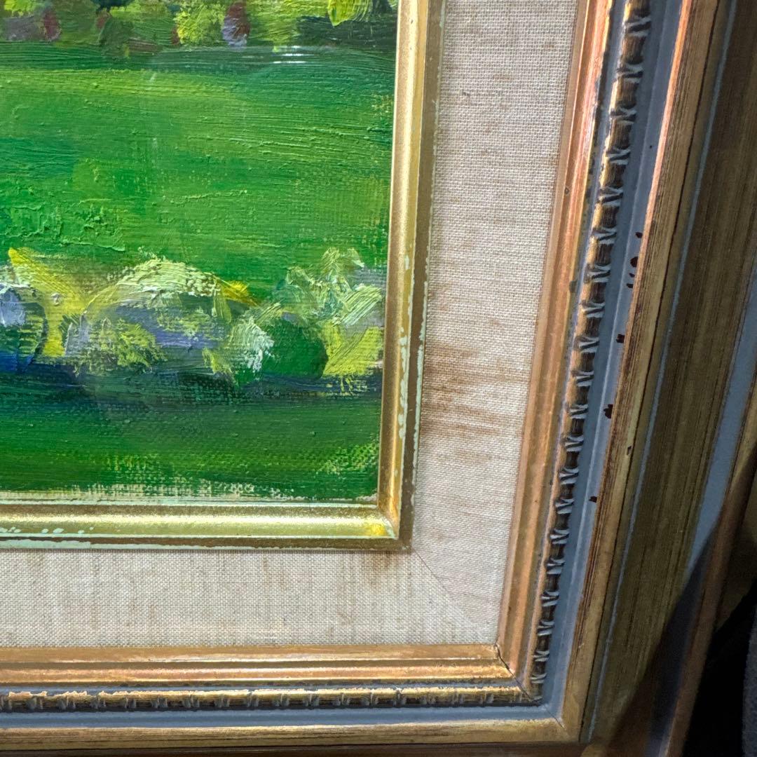 ⚫️E. KANTAL 公園の風景 油彩画 リュクサンブール公園