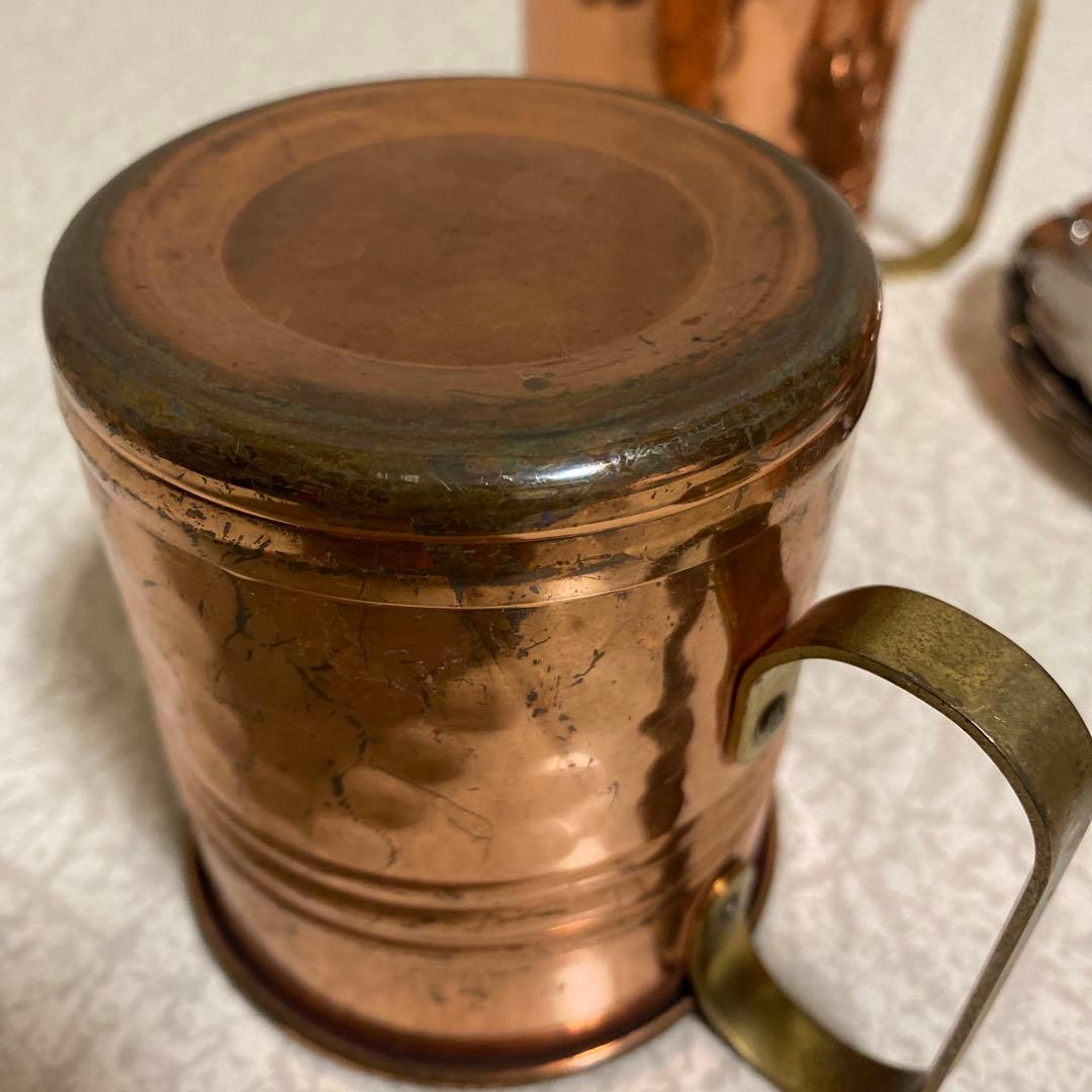 純銅コーヒーカップ＆ソーサーセット