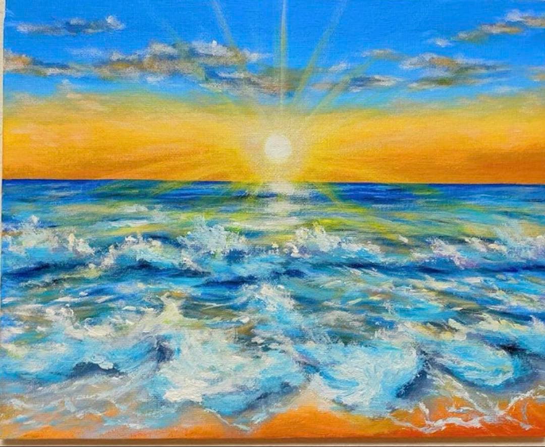 【イルカ】【道の向こう】…アクリル画