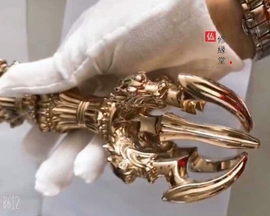 密教法具 四大明王 法器 五鈷杵 金剛杵 真鍮製 22cm