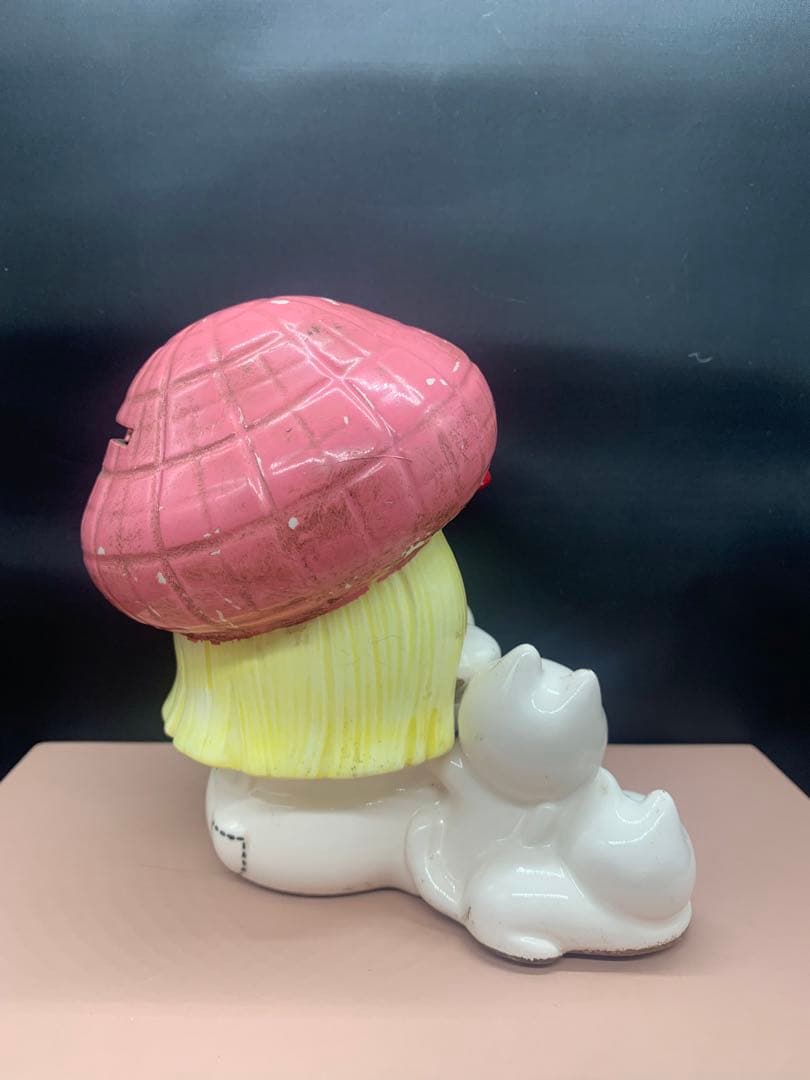 内藤ルネ　JUDY 陶器　貯金箱　ピンクの帽子