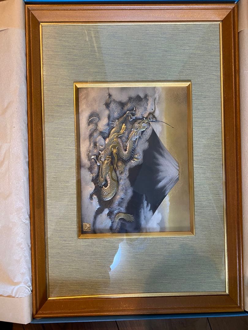 富士山と登る龍の骨董品