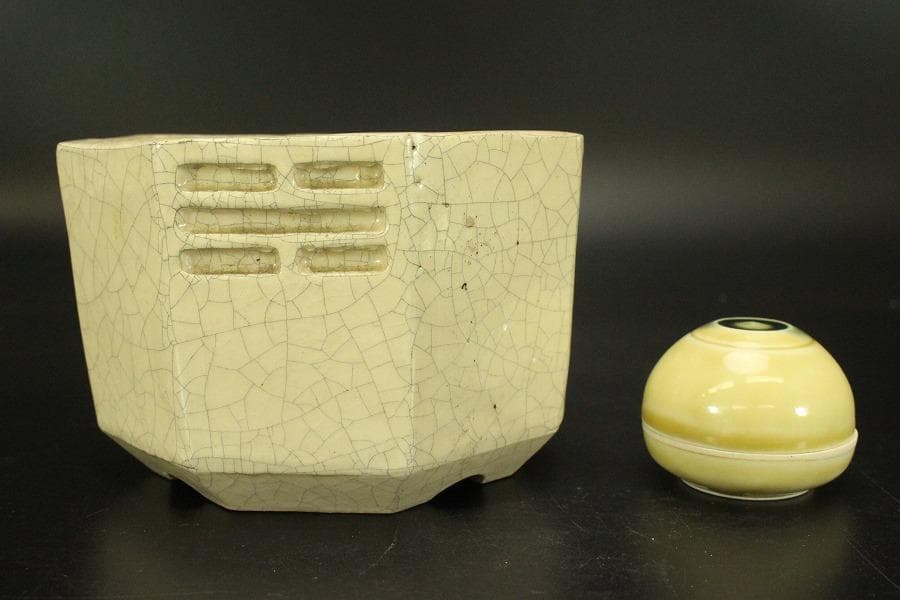 八角香炉 宝珠香合 四方香盆 三点まとめて(ZE484)