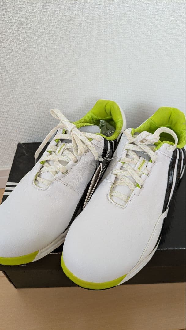 【新品】タグ付き adidas ゴルフシューズ ホワイト/ライム 23cm