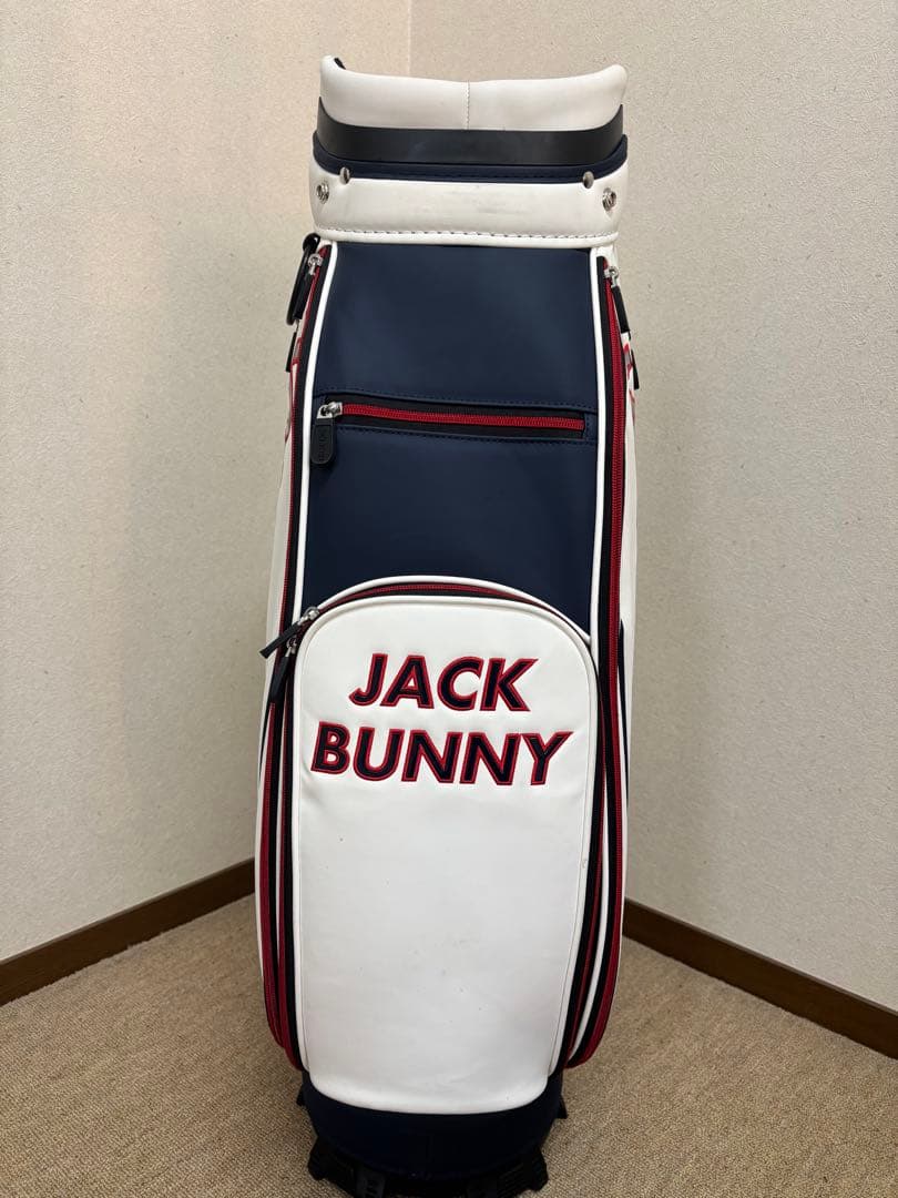 JACK BUNNY キャディバッグ ホワイト/ネイビー
