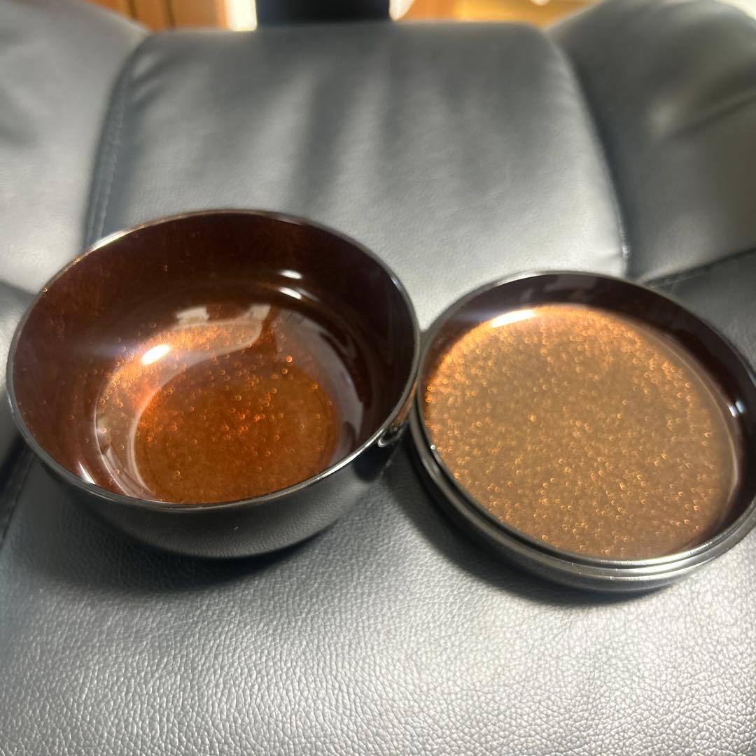 漆器 椀 花模様 菊紋入り