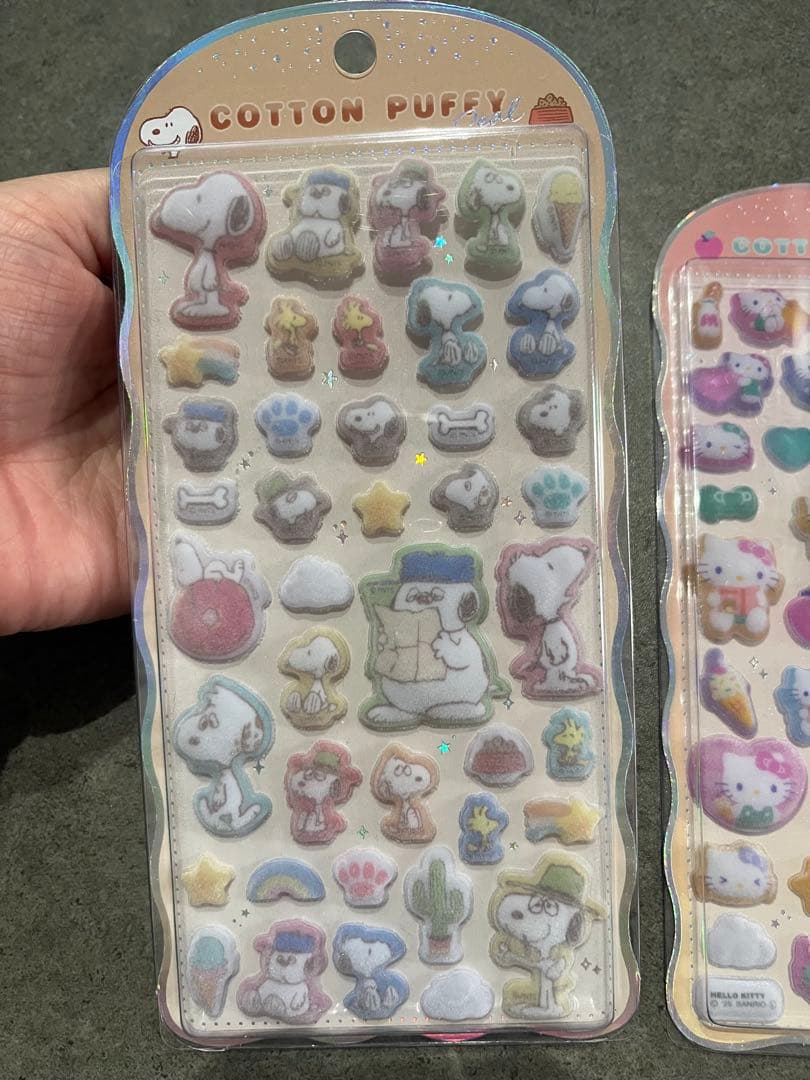 コットンパフィーシール サンリオ　スヌーピー　国内正規品　おはじき　9枚セット