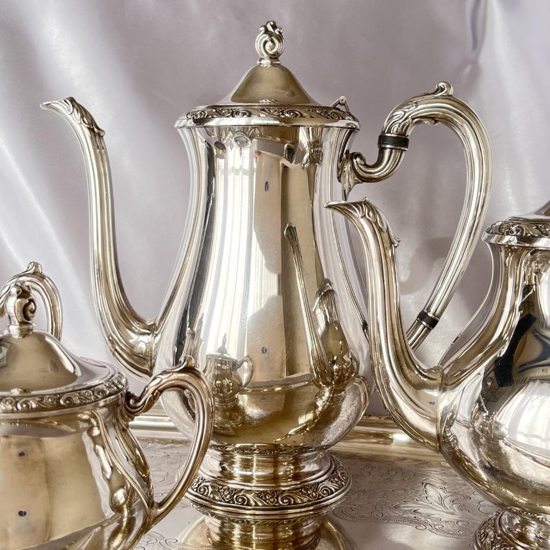 【Queen Bess 】ティーサービス 5点 ティー/コーヒーポット トレー