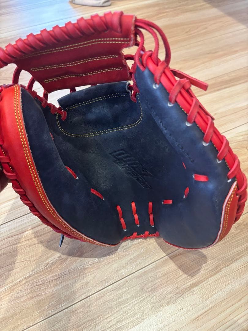 S SK野球グローブ 赤/紺