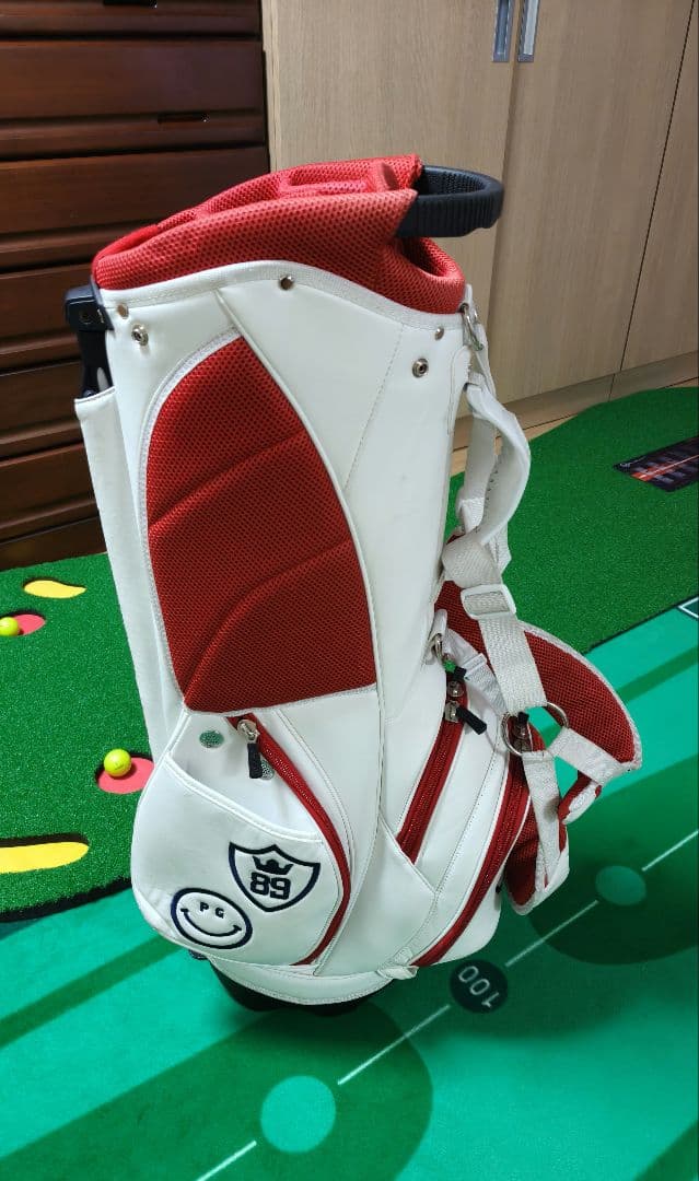 PEARLY GATES キャディバッグ ホワイト/レッド