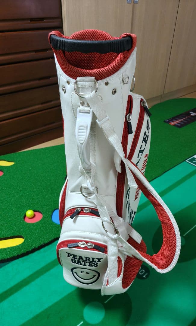 PEARLY GATES キャディバッグ ホワイト/レッド