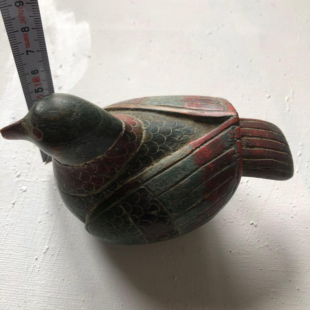 鳥の置物　木製