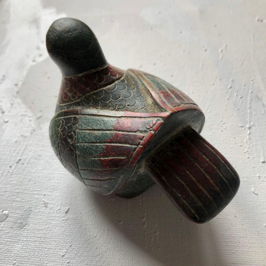 鳥の置物　木製