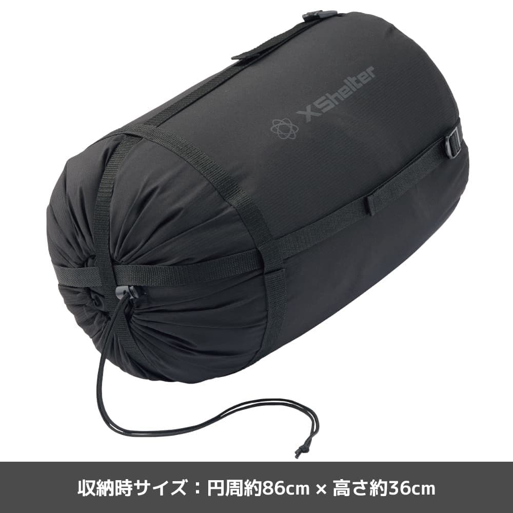 ワークマン エックスシェルター断熱α プレミアムシュラフ ブラック 寝袋