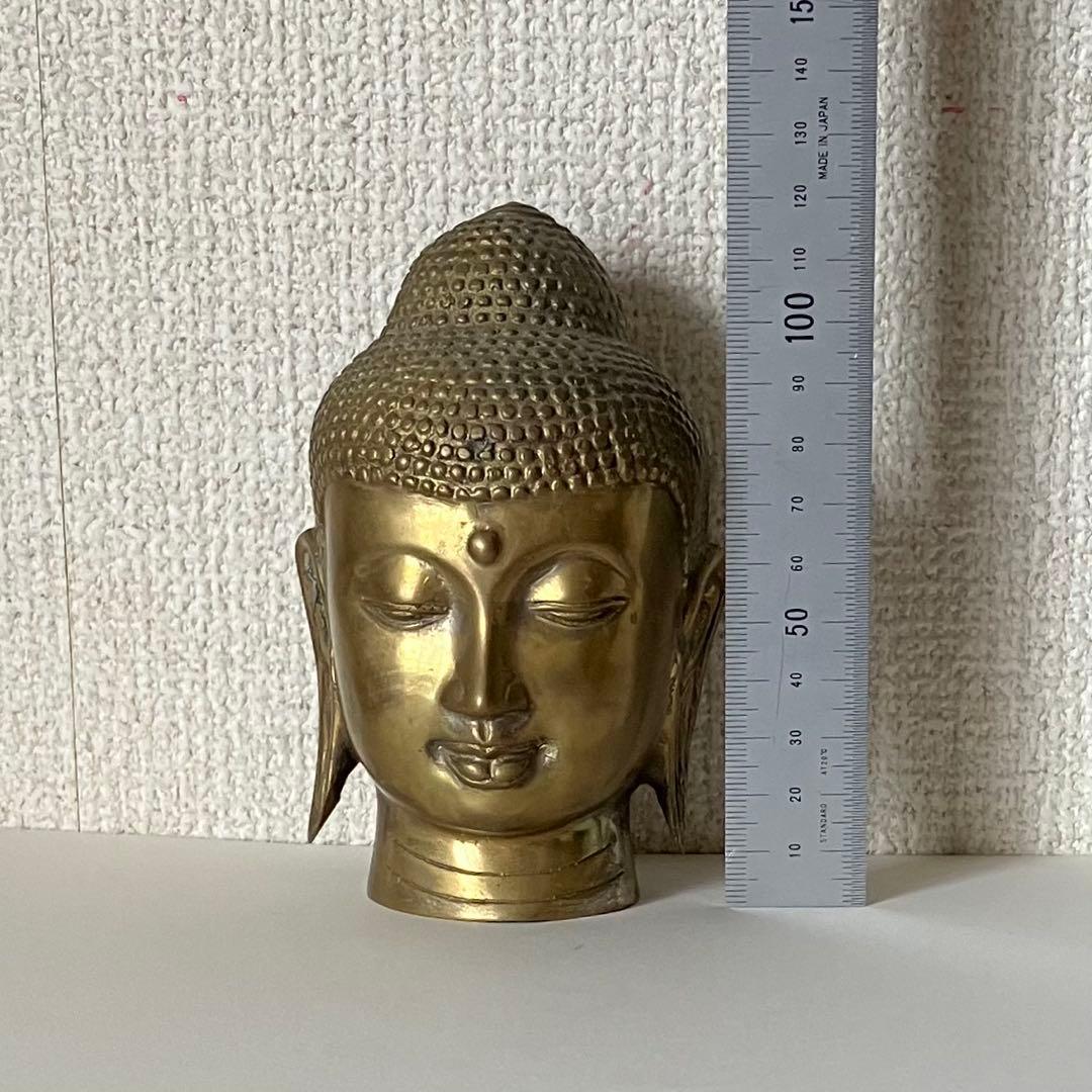 仏頭　骨董品　置物　彫刻　金属工芸品　アンティーク　ビンテージ アート　真鍮