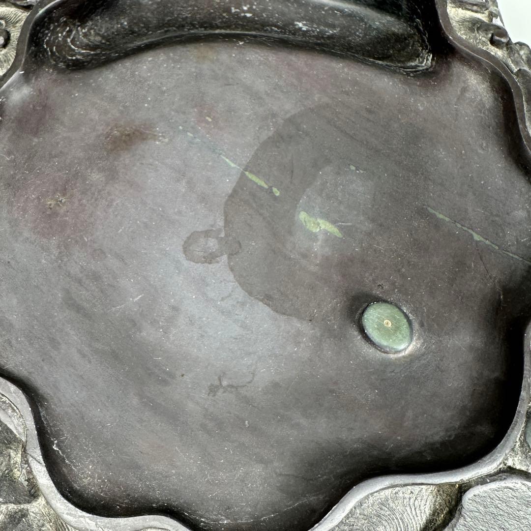 M1080S 大型 大硯 硯石　端渓◆28×27㎝重さ7.9kg唐物 眼 蓮花