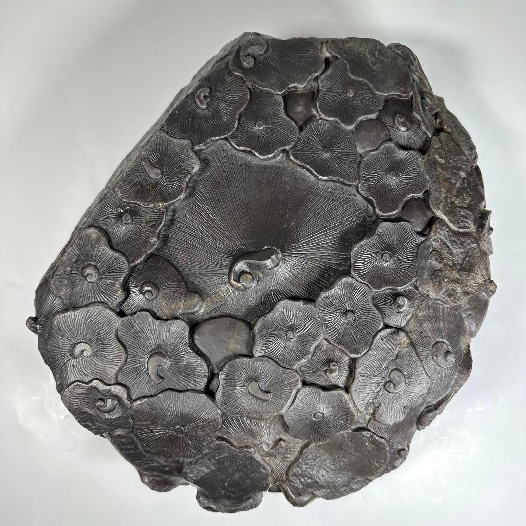 M1080S 大型 大硯 硯石　端渓◆28×27㎝重さ7.9kg唐物 眼 蓮花