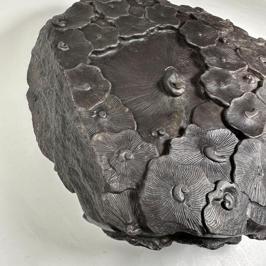 M1080S 大型 大硯 硯石　端渓◆28×27㎝重さ7.9kg唐物 眼 蓮花