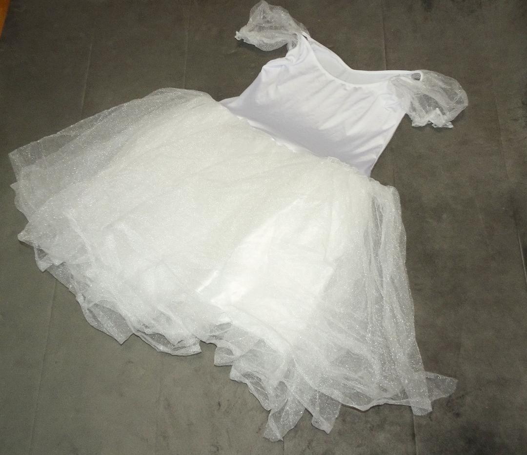 【送料無料】サイズLL ホワイトバレエ用チュチュ３枚シフォン