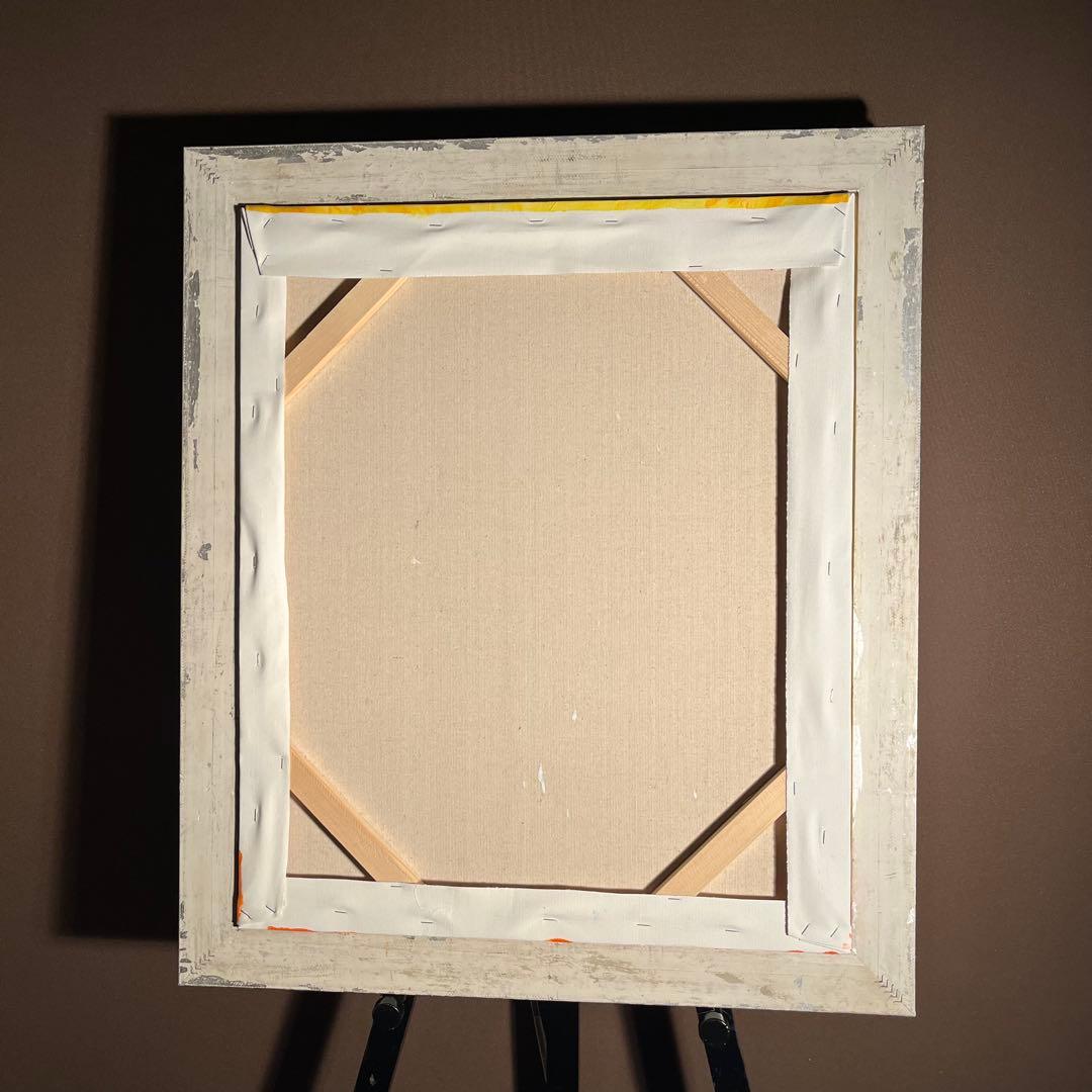 ★秀作★ 手書き油絵 ゴッホ アイリスのある花瓶 額付 肉筆絵画 油彩画