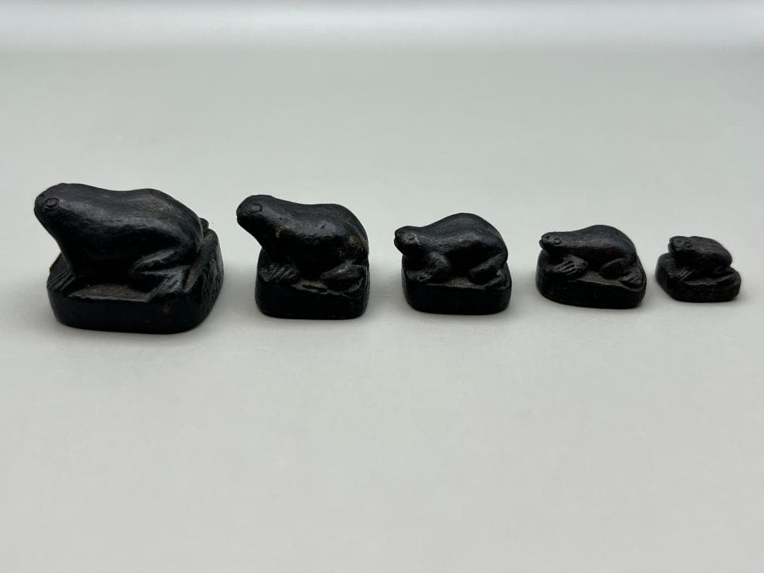 【海】超レア　インドの分銅　カエル形　５個セット　銅製　骨董品　時代物