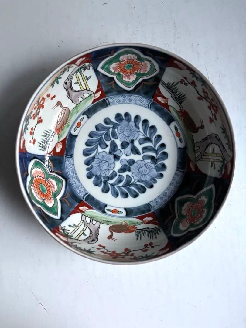 694 骨董 アンティーク 古伊万里 染付 豪華絢爛 色絵鉢 幕末