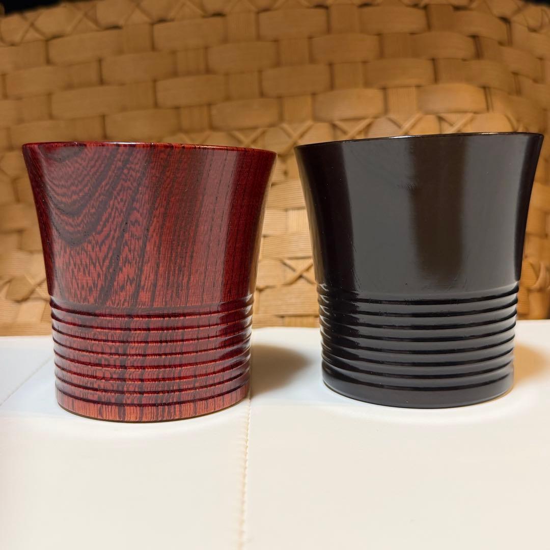山中漆器　山中塗　ロックカップ　ペア　2個セット