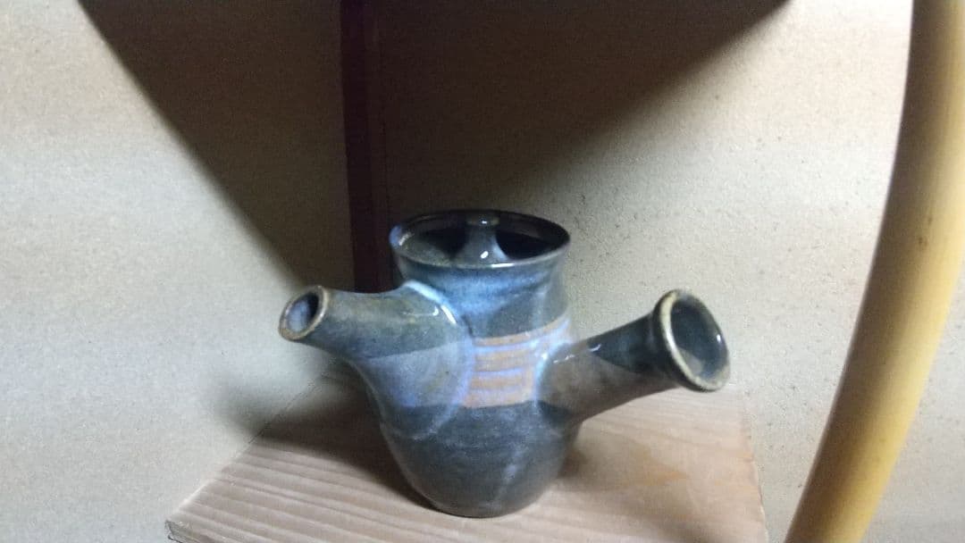 酒津焼　５０年ほど前　急須　おしゃれな色合い 　かっこいい急須！