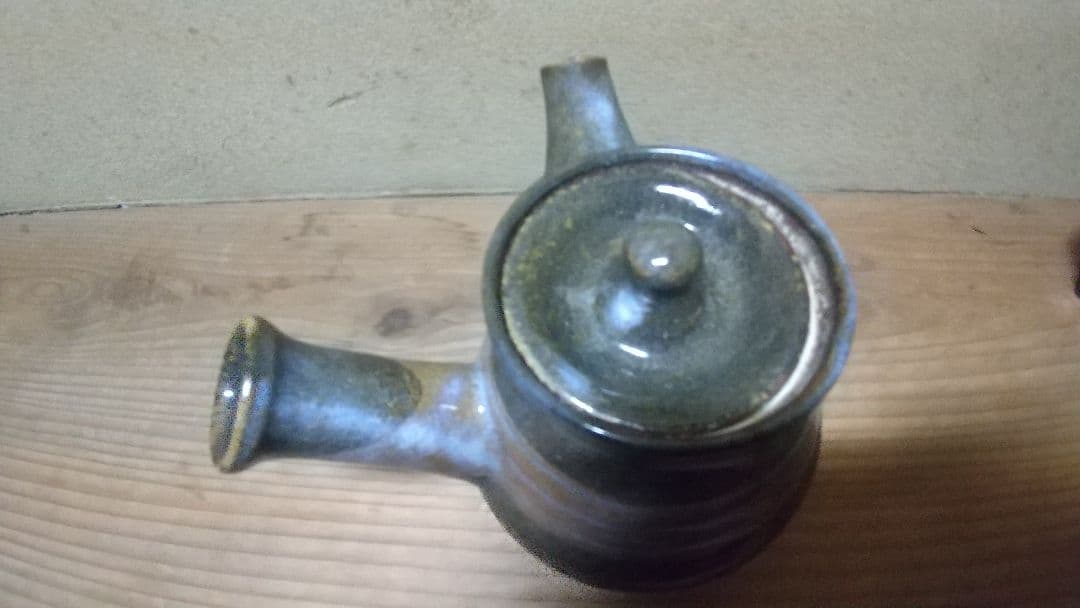 酒津焼　５０年ほど前　急須　おしゃれな色合い 　かっこいい急須！