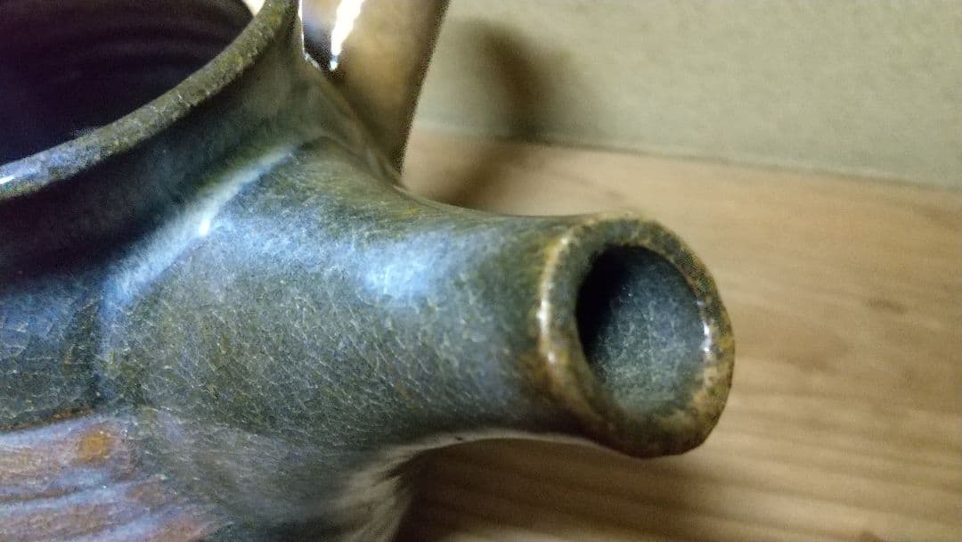 酒津焼　５０年ほど前　急須　おしゃれな色合い 　かっこいい急須！