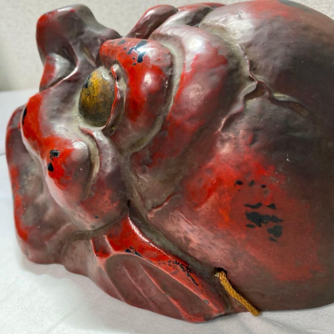 模国宝 崑崙面 能面 神楽面 工芸品　アンティーク品 壁掛け可